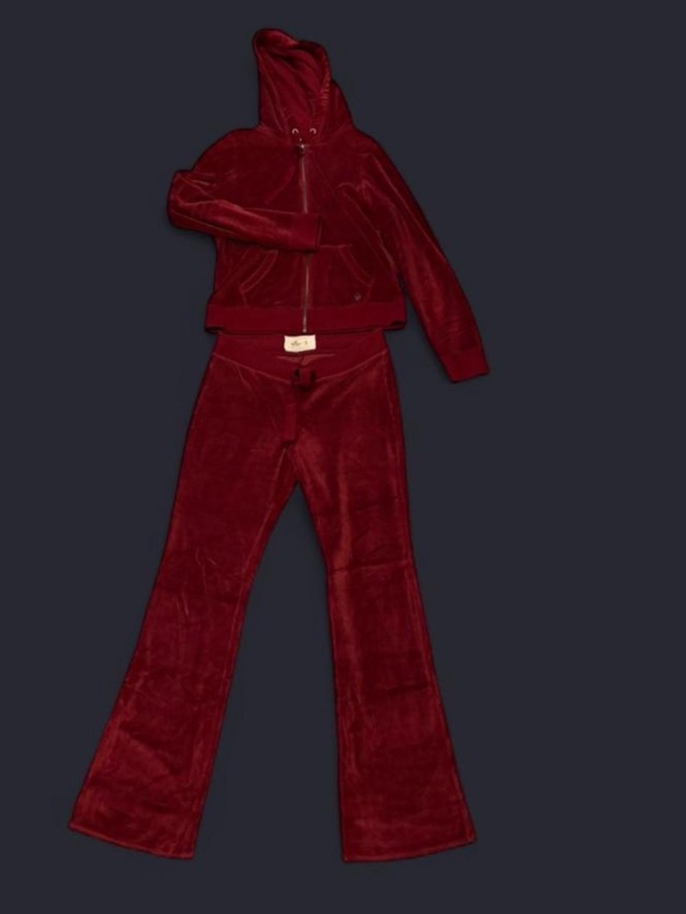 Y2K 2000’s Hollister Velvet Maroon Burgundy Red Tracksuit